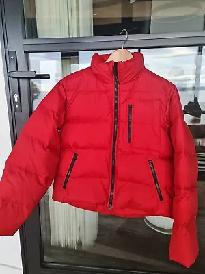 Woman’s Ralph Lauren Sport Puffer Jacket 3 Zips Red Size M VG Cond. • $119