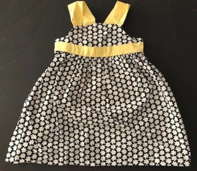 $14.99 • Buy Gymboree NWT BEE CHIC Flower Dress Yellow Navy White Poplin Girls 3 3T 