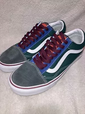 Vans Size 7 Men 8.5 Women Old Skool Yacht Colorblocked Green Blue Tan White • $32.90