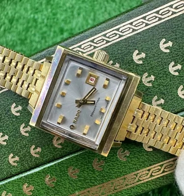 MOST-ICONIC RADO MANHATTAN WATCH VINTAGE GOLD SWISS MADE MINT CONDITION 80s • £269.21