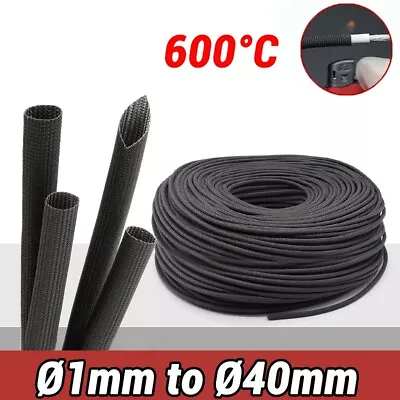 Ø 1-30mm Heat Resistant Sleeving Cable Wire High Temperature Per Metre 600°c • £1.91