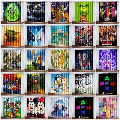 £25.19 • Buy Kids Characters 3D Curtains Thick Blackout Thermal Ring Top Eyelet Curtains Gift