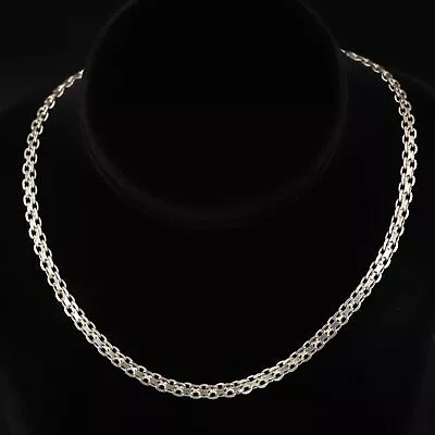 Sterling Silver - ITALY MILOR 5mm Bismark Chain 16.5  Necklace - 12.5g • $2.99