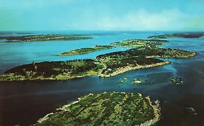 Postcard Bailey Island Brunswick Bath Area Jaquish Island Foreground Maine ME • $5.50