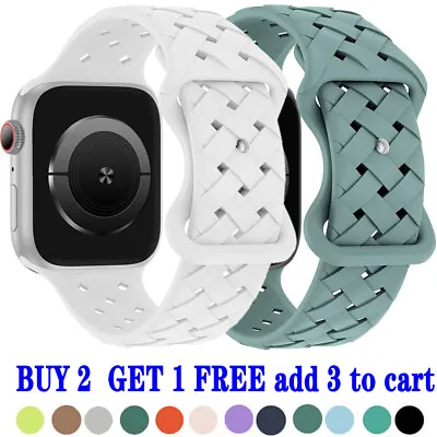 $11.99 • Buy Sport Silicone Braided Strap For Apple Watch Band 49-38mm Iwatch 7 Se 8 9 Ultra