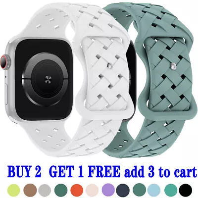 Sport Silicone Braided Strap For Apple Watch Band 49-38mm Iwatch 7 Se 8 9 Ultra • $11.39