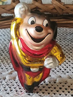 Vintage 1998 Mighty Mouse Paramount Pictures Mercury Glass Christmas Ornament • $34.99