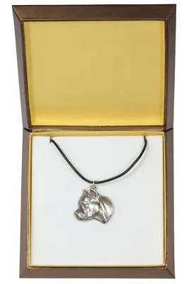 Amstaff Type 3 - Silver Plated Necklace With A Dog In Box Art Dog AU • $53.25