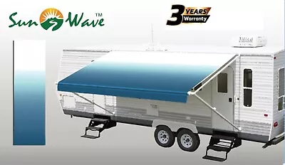 SunWave RV Awning Replacement Fabric 18' (Actual Width 17'2 ) Ocean Blue Fade • $110.95