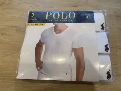 $39.99 • Buy Polo Ralph Lauren Men's Classic Fit Moisture Wicking T-Shirt Tee White 3-Pack 