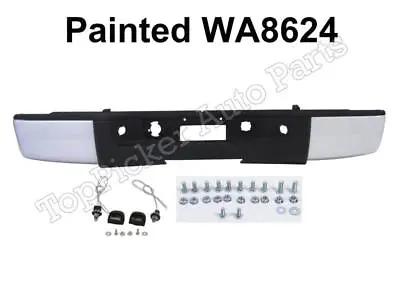 Painted Summit White WA8624 Rear Bumper Assy For 07-13 Silverado 1500 W/O Hole • $442.18