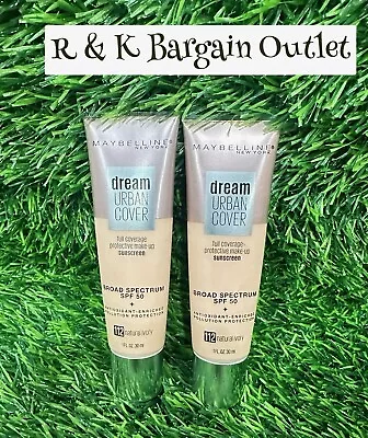 Maybelline Dream Urban Cover Foundation Full Coverage 112 NATURAL IVORY ~ 2 Pcs • $19.96