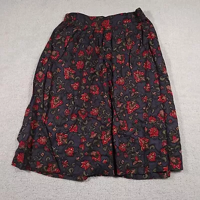 Vintage Panther Midi Skirt Gray Floral Size 18 Womens Pull On  • $19.97