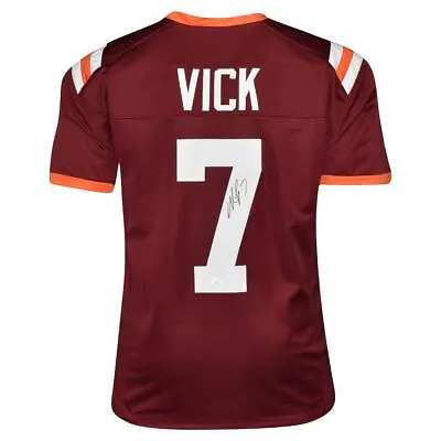 Michael Vick Signed Virginia Tech College Red Football Jersey (JSA) • $88.95