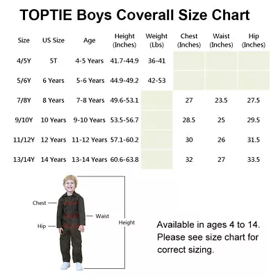 TOPTIE Boy's Coverall Child's Mechanic Halloween Costume Jumpsuit Short Sleeve • $57.76