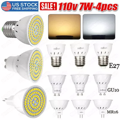 4PCS LED Bulb Spotlight 7W MR16 GU10 E27 SMD Lamp 110V Bright Warm /Cool White • $11.59