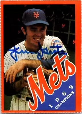 Jerry Grote Signed Baseball Card Mets 1989 Mets Yearbook Reprint 1969 Champions • $22