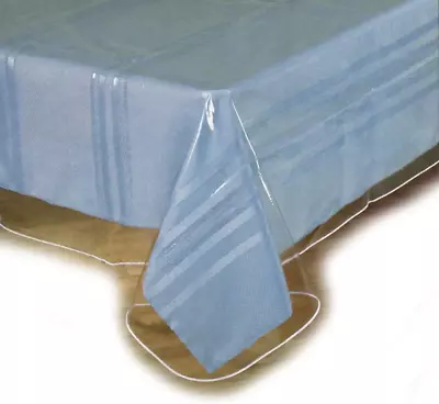 Tablecloth Heavy Duty Plastic Clear Vinyl Table Cover Spills Protector 60″ X120″ • $16.08