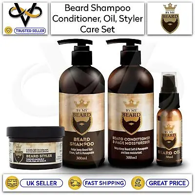 By My Beard Care Set Shampoo Conditioner & Moisturiser Oil Styler Facial Hair • £8.95