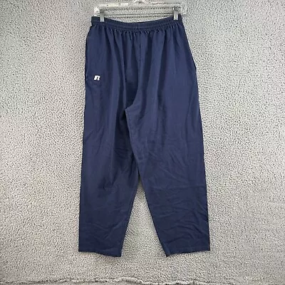 Vintage Russell Sweatpants Mens Medium Fit 30x30 Navy Loose Baggy Y2K 90s Pro • $14.99