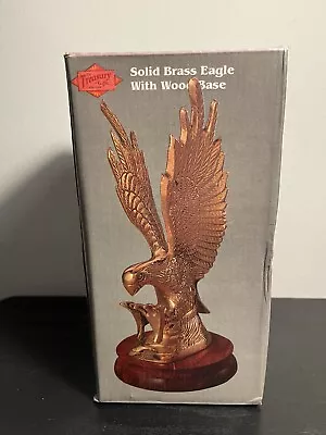 Vintage Solid Brass American Bald Eagle Perched On World Globe Statue Figurine  • $10