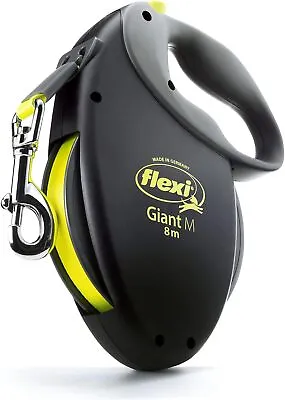 Flexi Giant Neon Tape Black Medium 8m Retractable Dog Leash/Lead ‎Allergen-F • £45.08