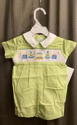 Boys NWT Vive La Fete Smocked Romper Party 6 Months • $37.37