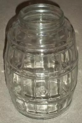Large Vintage 13  Glass Pickle Barrel / Keg / Jar • $14.99