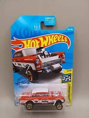 Hot Wheels '55 Chevy Bel Air Gasser Red Holley Hw Speed Graphics 1/10    H3 • $4.99