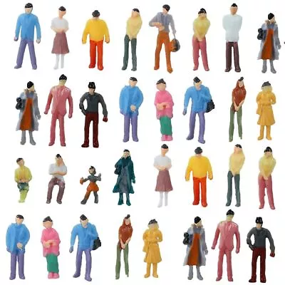 100Pcs People Miniature Figures N Scale Painted Scenes Modelling Assorted Poses • $12.23