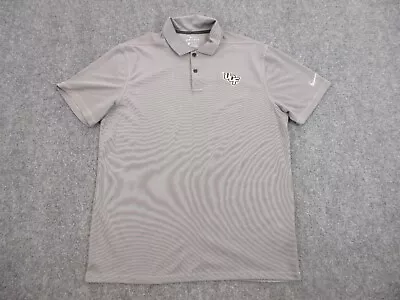 UCF Knights Polo Shirt Mens Adult Medium Gray Stripes Logo College Football Nike • $24.85