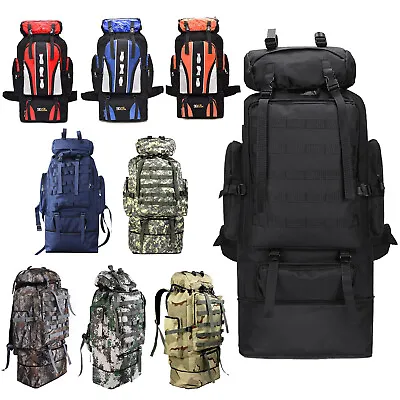 50L/80L/100L Outdoor Military Tactical Backpack Rucksack Camping Hiking Bag • $22.98