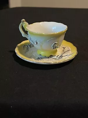 Moriage Dragon Made In Japan Tiny Miniature Japanese Tea Cup And Saucer Set • $15