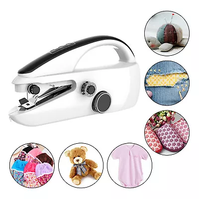 Mini Sewing Machine Handheld Cordless Hand Held Portable Easy Home Stitch Sew • £15.88