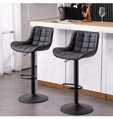 £94.99 • Buy YOUNUOKE Bar Stools Set Of 2 Black Padded High Bar Chair Modern Swivel Barstools