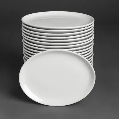 £67.18 • Buy Athena Hotelware Coupe Plates - White Oval Porcelain 254 X 197 Mm - Pack Of 24