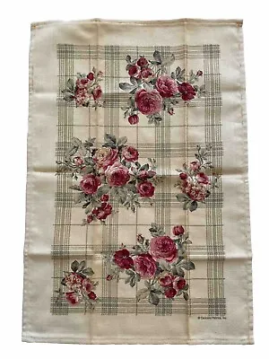 Kay Dee Designs DISH TOWEL Roses Concord Fabric Beige Red Vintage • $13.99
