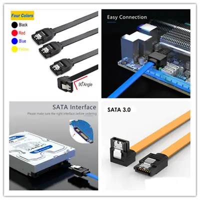 $4.50 • Buy SATA 3.0 Data Cable 6Gbps Extender With Straight/Angle Lead Clip For HDD  SSD