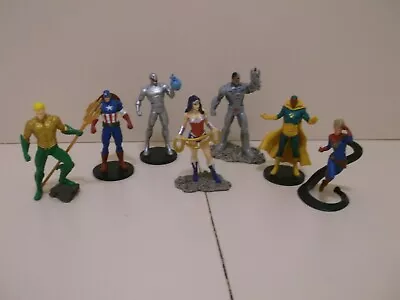 Marvel & Dc Small Statue Figures X7 Some Schleich Wonder Woman Captain America • £18