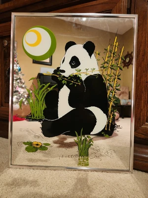 $119 • Buy Vintage Mid Century Panda Bear Mirror. Design By Turner