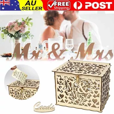 Wishing Well Card Box Decorative Wood Carved Wedding Engagement Party Rustic NEW • $24.96