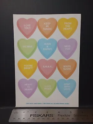 Vintage Stickers Pastel Hearts Candy Current Inc Sticker Sheet VTG 80s • $8.99