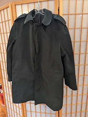 Vintage Military Black All Weather Trench Coat MENS 40R Mark Alexander Rain 40 R • $29.95