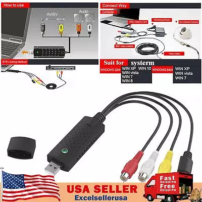 Video Capture Card VCR VHS To Digital DVD Converter Fit For Windows 10 8 USA • $15.89