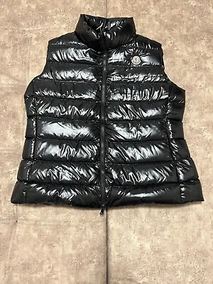 Pre-owned Moncler Black Nylon Short Down Vest Ghany For Women Size:6 • $270