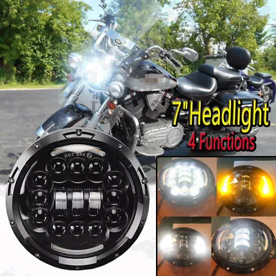 For Victory V92 C SC TC Cruiser Motorcycle 7  LED Headlight Hi/Lo Beam Ring DRL • $48.99