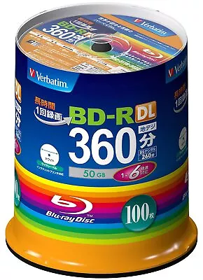 Verbatim Blu-ray BD-R DL 50GB 1-6x 100 Discs VBR260RP100SV1 NEW • $160.66