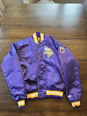 Starter  Minnesota Vikings Sz L Authentic Pro Line Vintage 90’s Bomber Jacket • $195.99