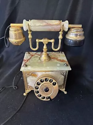 Vintage Marble Onyx Rotary Telephone Dial Phone • $58