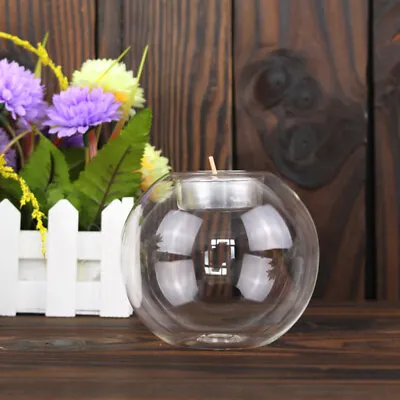 £9.95 • Buy Set Of 6 Clear Glass Ball Bauble Tea Light Candle Holder Wedding Tealight Decor